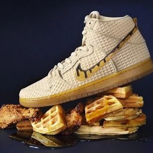 Rare Nike SB Dunk High Chicken And Waffle Premium Hemp Shoe 313171-722 Size 14
